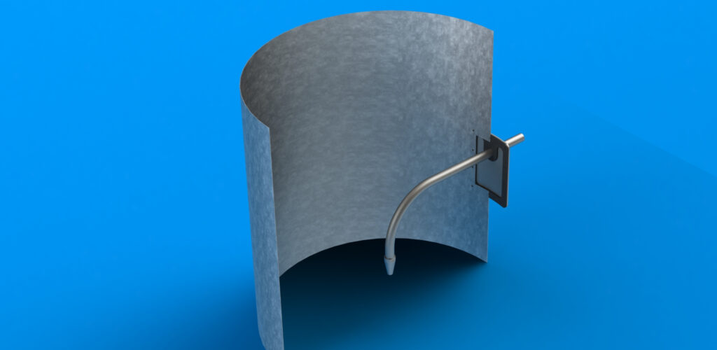 Canne monobuse EDEN, montage par bride à visser sur écrous sertis sur la gaine Canne monobuse EDEN, montage par bride à visser sur écrous sertis sur la gaine