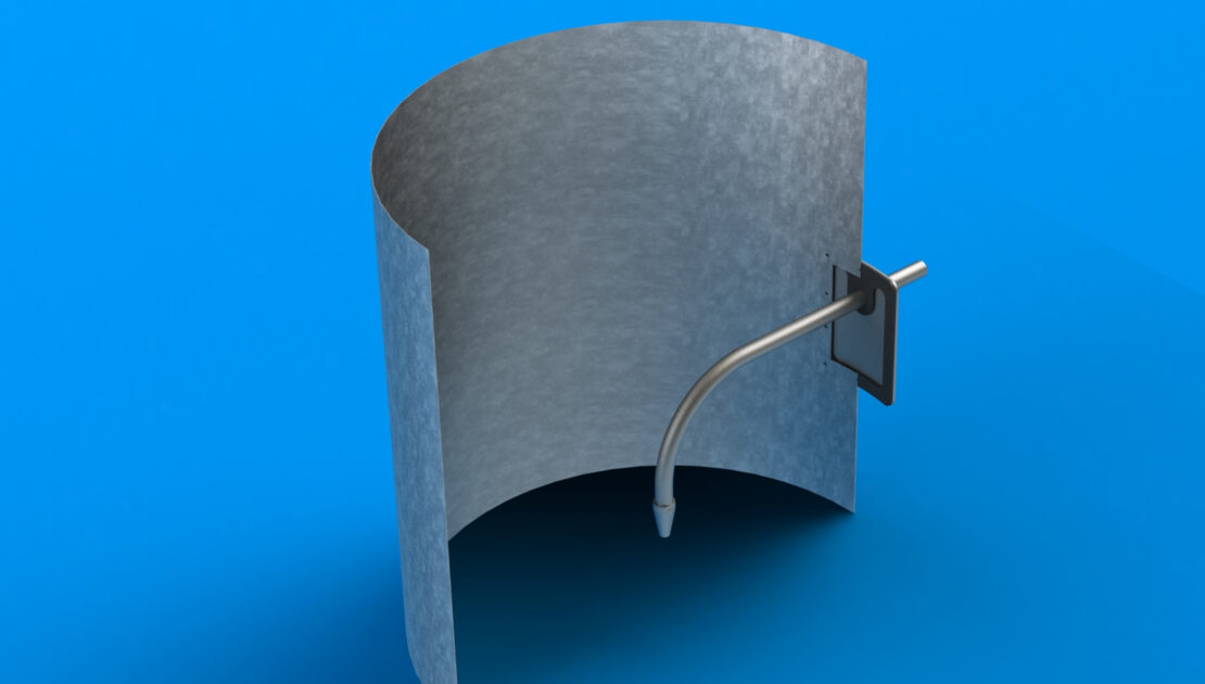 Canne monobuse EDEN, montage par bride à visser sur écrous sertis sur la gaine